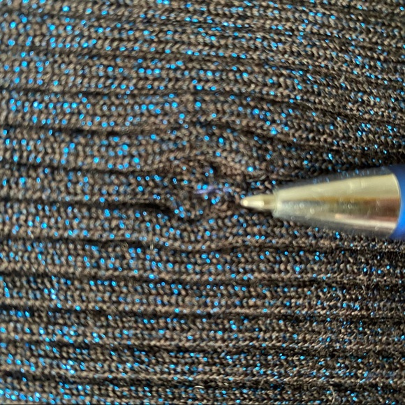 Dolce & Gabbana Metallic Blue Stretch Sweater Top - Picture 10 of 10